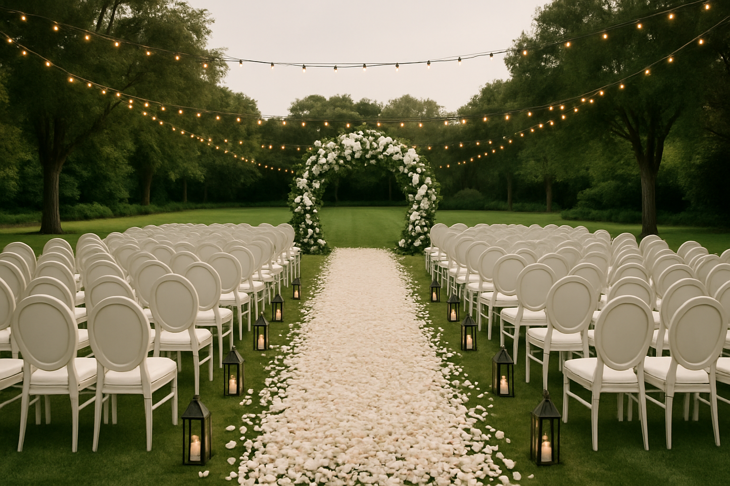 large wedding ceremony venue no people present